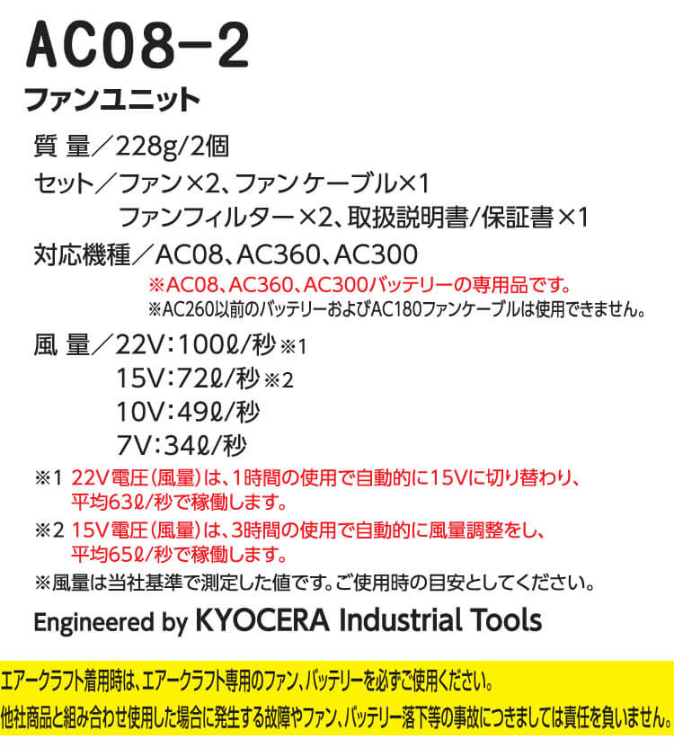 カラーファン AC08-2 バートル エアークラフト