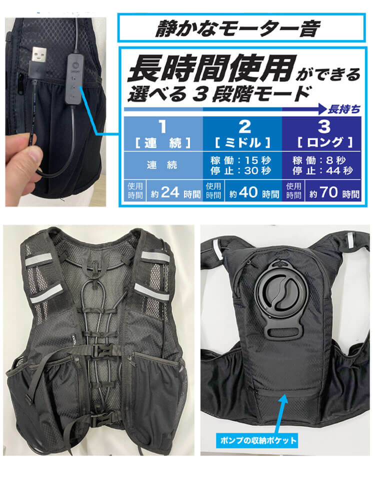 水冷ベスト JOBSARMOR（ジョブズアーマー）JA603W アイスブロウベスト バッテリー付 メンズ 水冷服 熱中対策 冷却 水冷式ベスト - 1