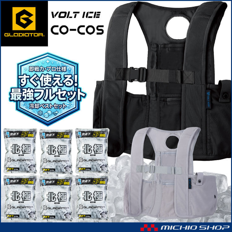 アイスメッシュベスト＆北極 -10度 保冷剤 300g×6個セット GI-479+GI-47431