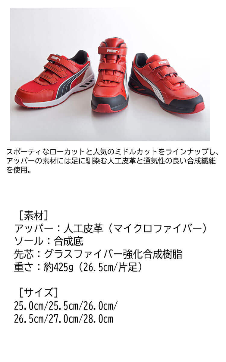 安全靴 プーマ PUMA スニーカー ライダー2.0・ミッド 63.357.0 ｜作業
