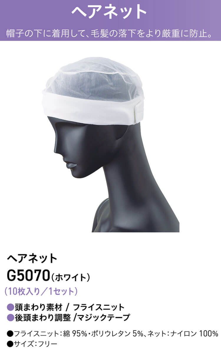 衛生帽子 ヘアネットセット(20枚入り) HN1-1 サーヴォ SERVO フードファクトリー 食品工場白衣 - 2