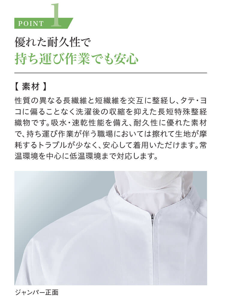 食品工場白衣 長袖ジャンパー KZN406 男女兼用 カゼン KAZEN フード 